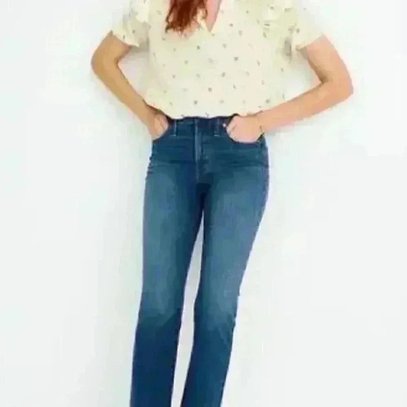 Madewell Cali Demi-Boot Jeans in Preston Wash Raw-Hem Edition Size 26 - Picture 1 of 13
